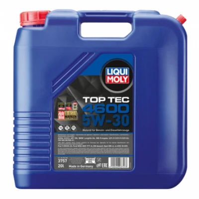Bilde av Liqui Moly Top Tec 4600 5W 30 20l Motorolje 3757 BMW: 5 Touring, X5, 3 VOLKSWAGEN: Polo IV Hatchback, Transporter 5, Touran I