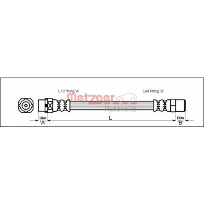 Bilde av METZGER 4110053 Bremseslange 202 F10 x 1 BMW: 3 Cabrio, Sedan