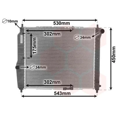 Bilde av VAN WEZEL 81002066 Radiator Aluminium 480 413 16 Kjøleribber loddet