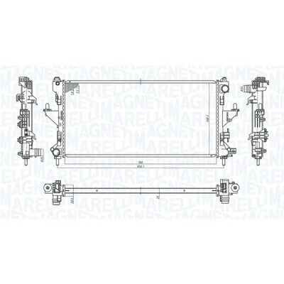 Bilde av MAGNETI MARELLI 350213198200 Radiator 780 378 32 Kjøleribber satt sammen mekanisk