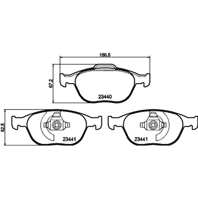 Bilde av HELLA 8DB 355 009 561 Bremseklosser ikke klargjort for slitasjeindikator FORD: Transit Connect Mk1 Van, Focus Hatchback, Stasjonsvogn
