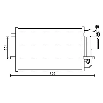 Bilde av PRASCO MZ5242D Kondensator med tørker 15,6 10,2 Aluminium 567 R 134a