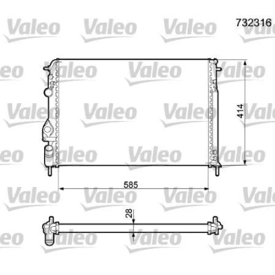 Bilde av VALEO 732316 Radiator Aluminium 585 415 23 med kjølemiddelregulator Kjøleribber satt sammen mekanisk