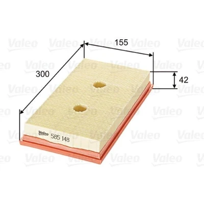 Bilde av VALEO 585148 Luftfilter 42 156 300 Filterinnsats VOLKSWAGEN: Golf 5, Passat B6 Variant, Touran I, AUDI: A3 Sportback, Hatchback