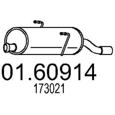 Bilde av MTS 01.60914 Sluttlyddemper 750 PEUGEOT: 206 Hatchback