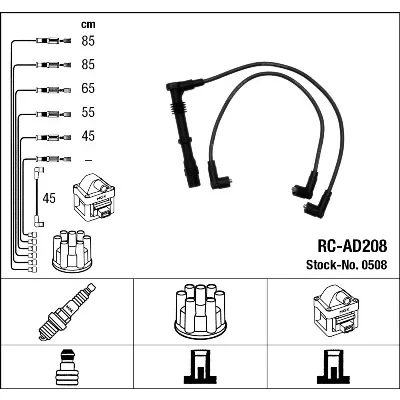 Bilde av NGK 0508 Pluggledninger 6 AUDI: Coupe B3, 90 B3