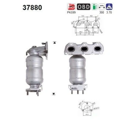 Bilde av AS 37880 Katalysator 300mm VOLKSWAGEN: Polo IV Hatchback