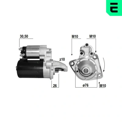Bilde av ERA 221167A Starter 12V 1,1kW 10 Pin &quot;50&quot; M6 76mm