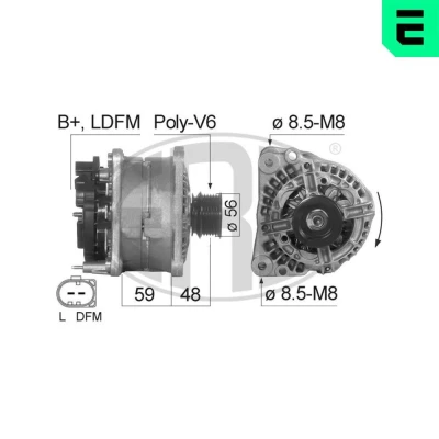 Bilde av ERA 210823A Dynamo 14V 70A VOLKSWAGEN: Golf Plus / Crossgolf, 4, Polo IV Hatchback, SKODA: Octavia I 1 Combi