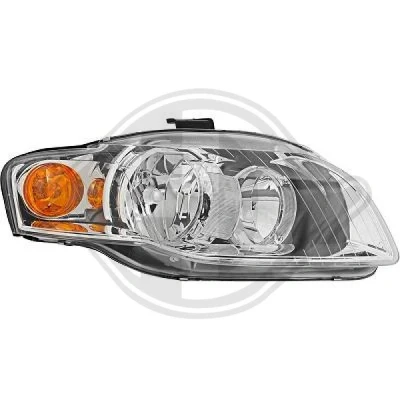 Bilde av DIEDERICHS 1017186 Frontlykter høyre H7/H7 Halogen gul for høyrekjøring med motor høydejustering hovedlys AUDI: A4 B7 Avant, B6/B7 Cabrio