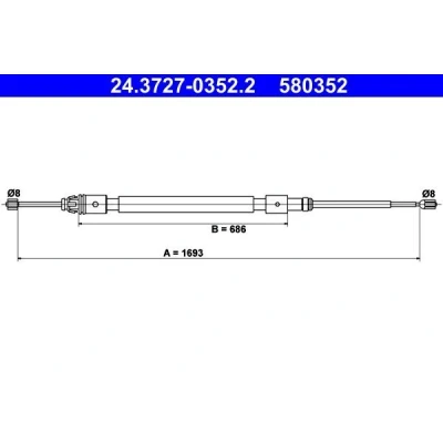 Bilde av ATE 24.3727 0352.2 Bremsekabel 1693