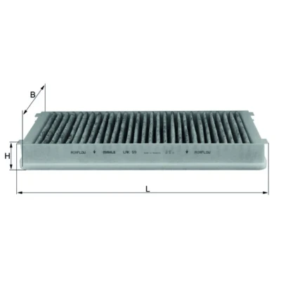 Bilde av MAHLE ORIGINAL LAK 59 Kupéfilter Karbonfilter 326,0 165 34,0 PEUGEOT: 406 Stasjonsvogn