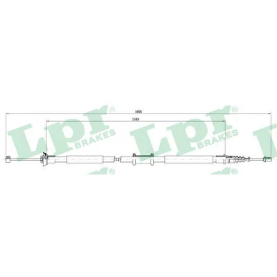 Bilde av LPR C0198B Bremsekabel 1588/1388 Skivebrems