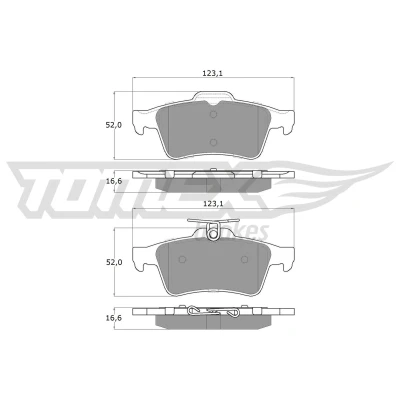 Bilde av TOMEX brakes TX 14 28 Bremseklosser bakaksel med tilbehør FORD: FOCUS 3, Transit Connect V408 Van, KUGA 2, VOLVO: V40 Hatchback, V50, C30