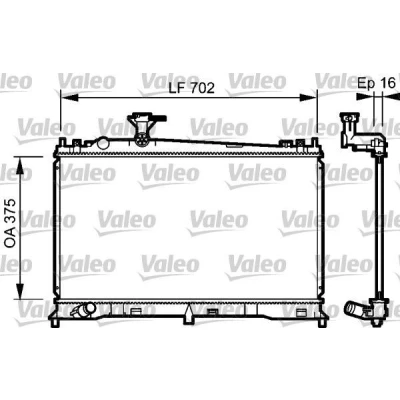 Bilde av VALEO 735053 Radiator Aluminium 375 678 16 uten kjølemiddelregulator Kjøleribber loddet