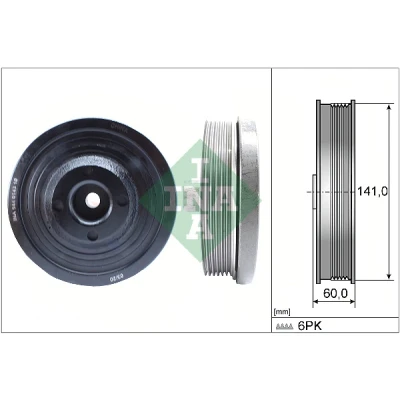 Bilde av INA 544 0143 10 Remskive Veivaksel 141,00 FORD: Galaxy Mk2 MPV, S Max Mk1, MONDEO 4 Turnier
