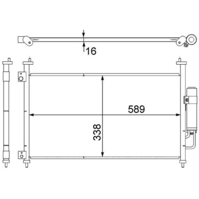 Bilde av MAHLE ORIGINAL AC 464 000S Kondensator med tørker 16 10,15 580 HONDA: CIVIC 8 Hatchback