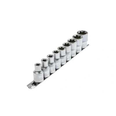 Bilde av TOPTUL GAAR1402 Pipesett 14 E profil Krom vanadium stål 1/2, 1/4, 3/8 firkant