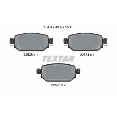 Bilde av TEXTAR 2262301 Bremseklosser med akustisk slitasjevarsel MAZDA: 3 Hatchback, CX 3, Sedan