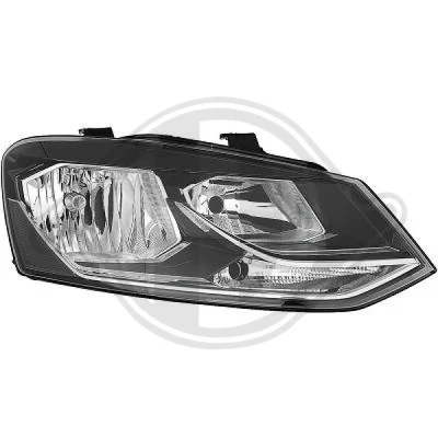 Bilde av DIEDERICHS 2207983 Frontlykter venstre H7/H7 Halogen for høyrekjøring med elektromotor VOLKSWAGEN: Polo V Hatchback