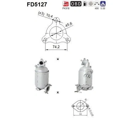 Bilde av AS FD5127 Partikkelfilter Euro 5 Cordierit