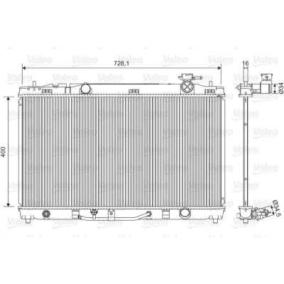 Bilde av VALEO 701595 Radiator Aluminium 728 400 16 Kjøleribber loddet