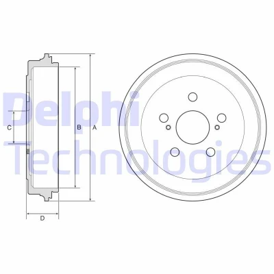 Bilde av DELPHI BF615 Bremsetrommel uten ABS sensorring, hjullager, lager 282