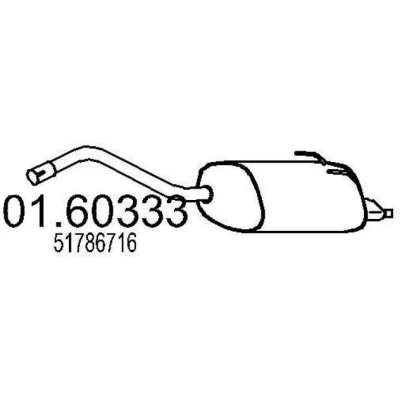 Bilde av MTS 01.60333 Sluttlyddemper 890 FIAT: 500 Hatchback