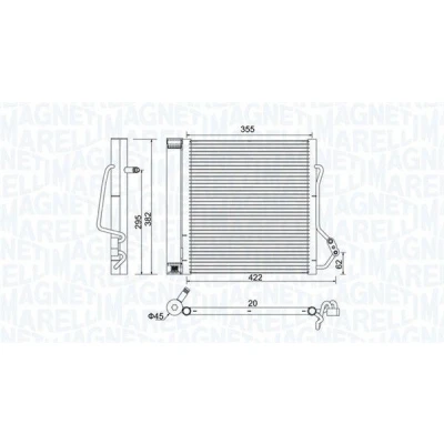 Bilde av MAGNETI MARELLI 350203810000 Kondensator med tørker 355x382x20 382 355 20 SMART: Fortwo I Coupé
