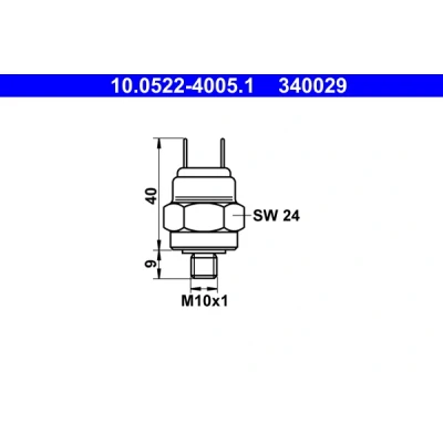 Bilde av ATE 10.0522 4005.1 Trykkbryter, bremsehydraulikk