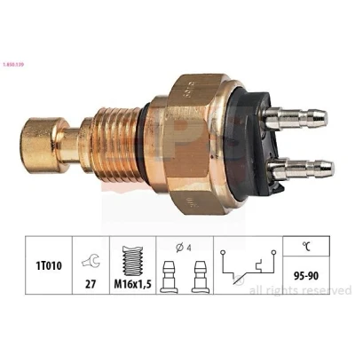 Bilde av EPS 1.850.139 Temperaturbryter, radiator ventilator M16x1,5 Made in Italy OE Equivalent