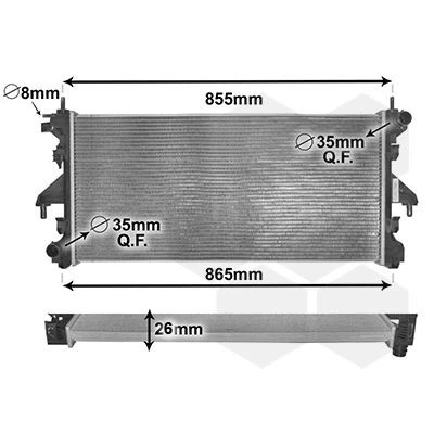 Bilde av VAN WEZEL 40002309 Radiator Aluminium 780 375 26 Kjøleribber loddet FIAT: Ducato III Flatvogn lastebil / Chassis