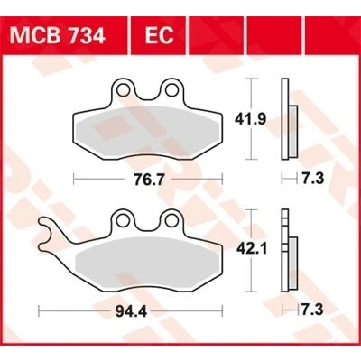 Bilde av TRW Organic Low Budget MCB734EC Bremseklosser