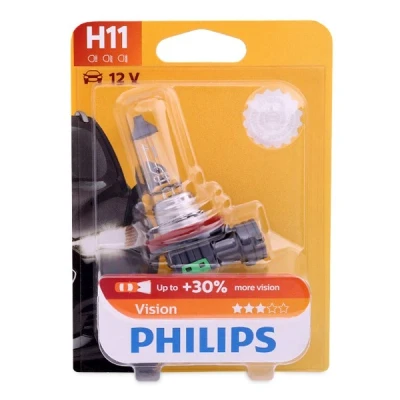 Bilde av PHILIPS 12362PRB1 Lyspære, fjernlys H11 12V 55W Halogen AUDI: Q5, A6 C7 Avant, A4 B7 BMW: X5, 3 Touring, X1, MERCEDES BENZ: E Klasse T modell