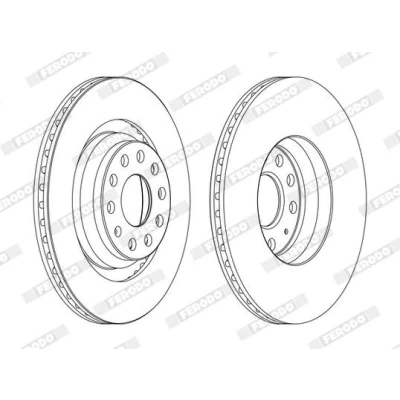 Bilde av FERODO PREMIER Coat+ disc DDF1503C Bremseskiver 310 22 5 ventilert belagt med skruer VOLKSWAGEN: Golf 7, Passat B6 Variant, B8 Variant
