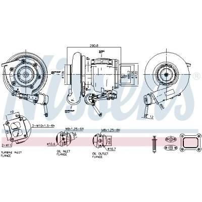 Bilde av NISSENS 93619 Turbolader Eksosturbolader pneumatisk uten avtassbend
