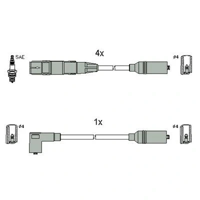 Bilde av HITACHI 134831 Pluggledninger VOLKSWAGEN: Passat B5 Stasjonsvogn, AUDI: A4 Sedan