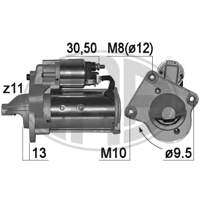 Bilde av ERA 221011A Starter 12 2,3 11 VOLVO: V50, V70 3, V60 I