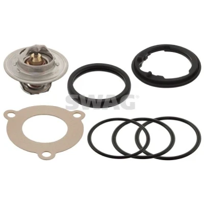 Bilde av SWAG 30 93 8708 Termostat 87 med tetning AUDI: A6 C6 Avant, A4 B7 A3 Sportback, VOLKSWAGEN: Tiguan I, Passat B6 Variant, GOLF 6