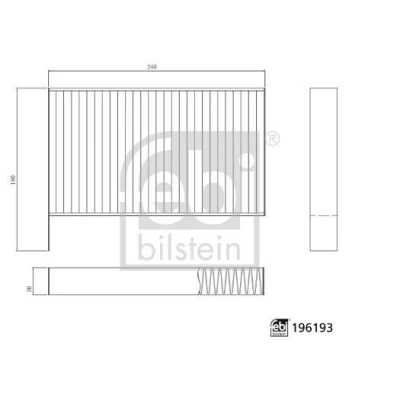 Bilde av FEBI BILSTEIN 196193 Kupéfilter Karbonfilter 240mm 180mm 30mm