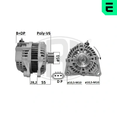 Bilde av ERA 209647A Dynamo 12V 100A MAZDA: CX 5 I, 3