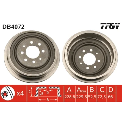 Bilde av TRW DB4072 Bremsetrommel 241 RENAULT: Kangoo I