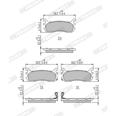 Bilde av FERODO PREMIER ECO FRICTION FDB1012 Bremseklosser ikke klargjort for slitasjeindikator uten tilbehør MAZDA: MX 5 I, 2, FAMILIA