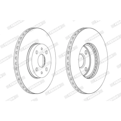 Bilde av FERODO PREMIER Coat+ disc DDF1780C Bremseskiver 275 22 4 100 ventilert belagt uten skruer TOYOTA: Yaris III Hatchback, II Hatchback