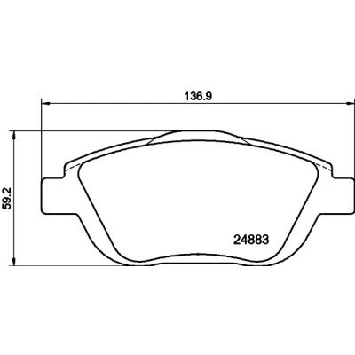 Bilde av HELLA 8DB 355 014 551 Bremseklosser ikke klargjort for slitasjeindikator med bremsecaliperskruer tilbehør CITROËN: DS3 Hatchback, C4 II Cactus