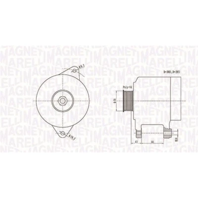 Bilde av MAGNETI MARELLI 063738250010 Dynamo 12V 95A PEUGEOT: Boxer Minibuss, 306 Cabrio
