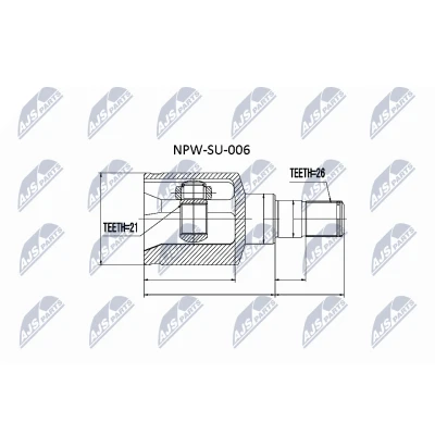 Bilde av NTY NPW SU 006 Drivknute Manuel girkasse girkassesiden SUZUKI: Liana Hatchback