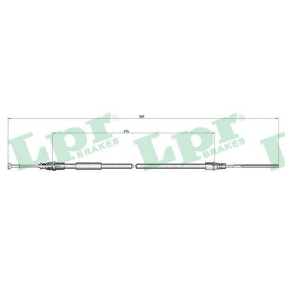 Bilde av LPR C1265B Bremsekabel 794/474 Skivebrems