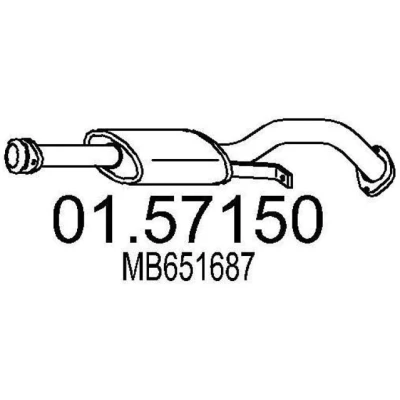 Bilde av MTS 01.57150 Mellomlyddemper 690 MITSUBISHI: PAJERO 2
