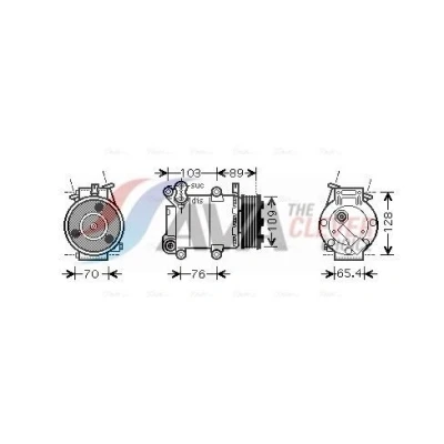 Bilde av PRASCO FDAK392 Kompressor VS16 PAG 46 YF R 1234yf, 134a VOLVO: V50, C30, FORD: FOCUS 2, 3 Turnier